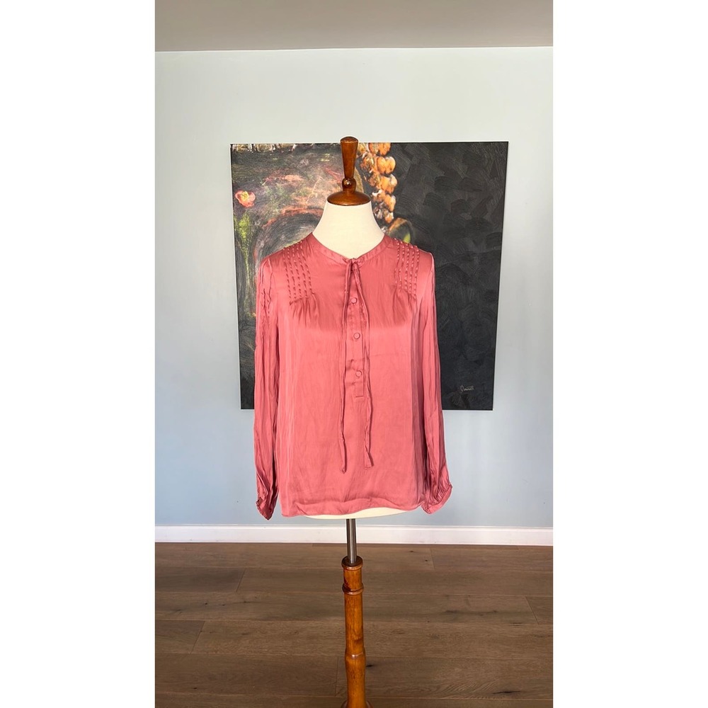 NWT J. Crew Women's Featherweight satin tie-neck top XS Bd798 ($98) - Picture 2 of 8